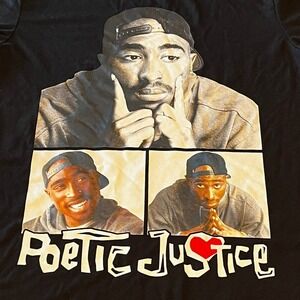 Chemistry Poetic Justice Tupac womens black t-shirt‎ size large L